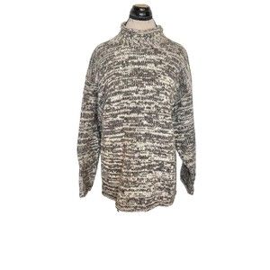 Vintage Otavalo 100% Wool Sweater Mocked Neckline Hand Knit Made Grandpacore